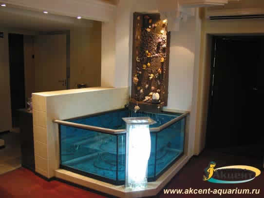 Акцент-аквариум,напольный аквариум 1000 литров ресторан